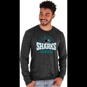 NWT Blue 84 NHL Mens NHL Officially Licensed Tri-Blend Long Sleeve T-Shirt SZ S